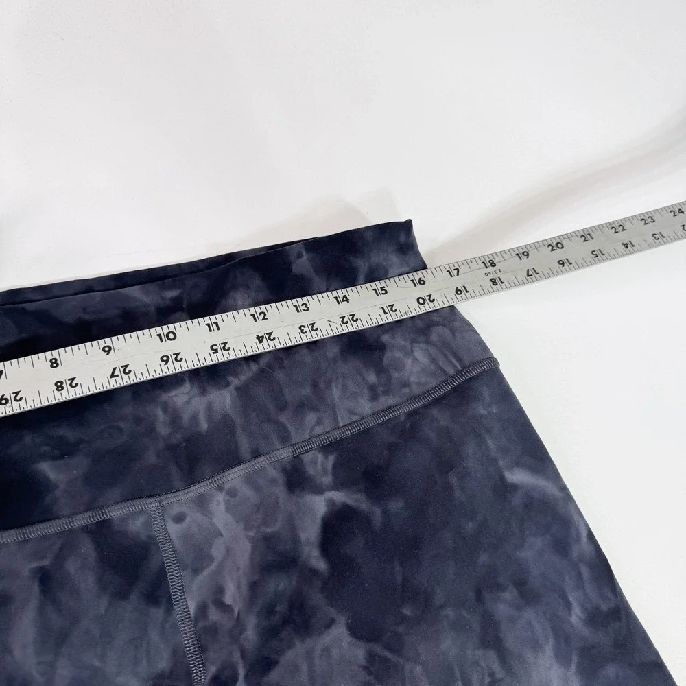 Lululemon Leggings Womens 14 Black Gray Tie Dye High Rise Yoga Athletic Pants